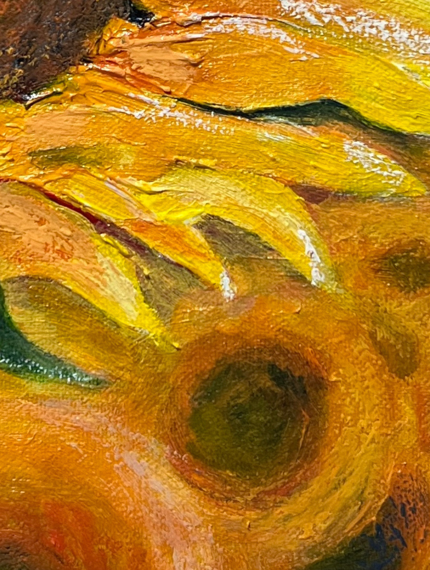 "Sunflower Glitter" 10x10"  Original Painting