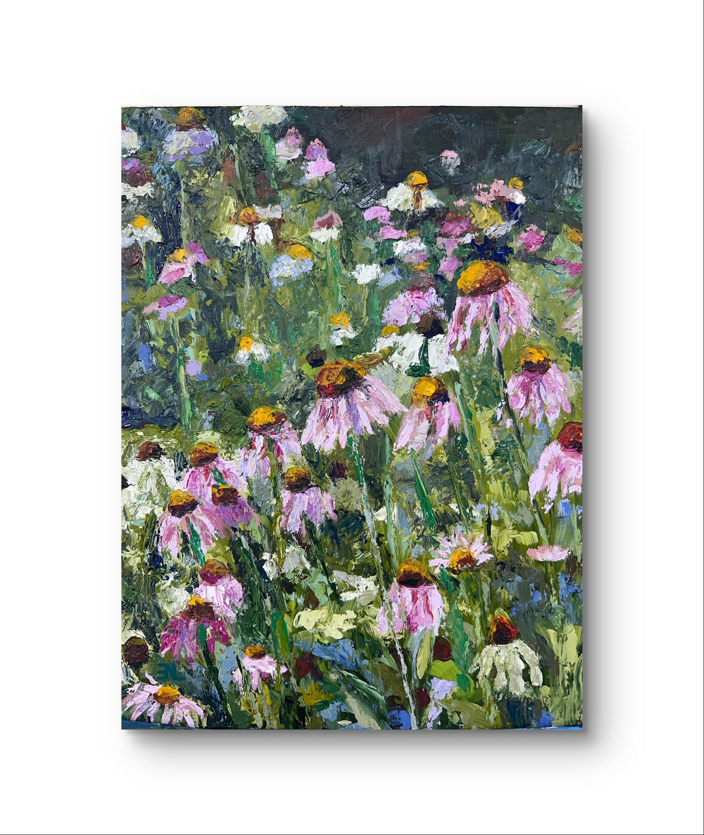 Flowers in a Meadow Oil Painting by Erica Nordling 4