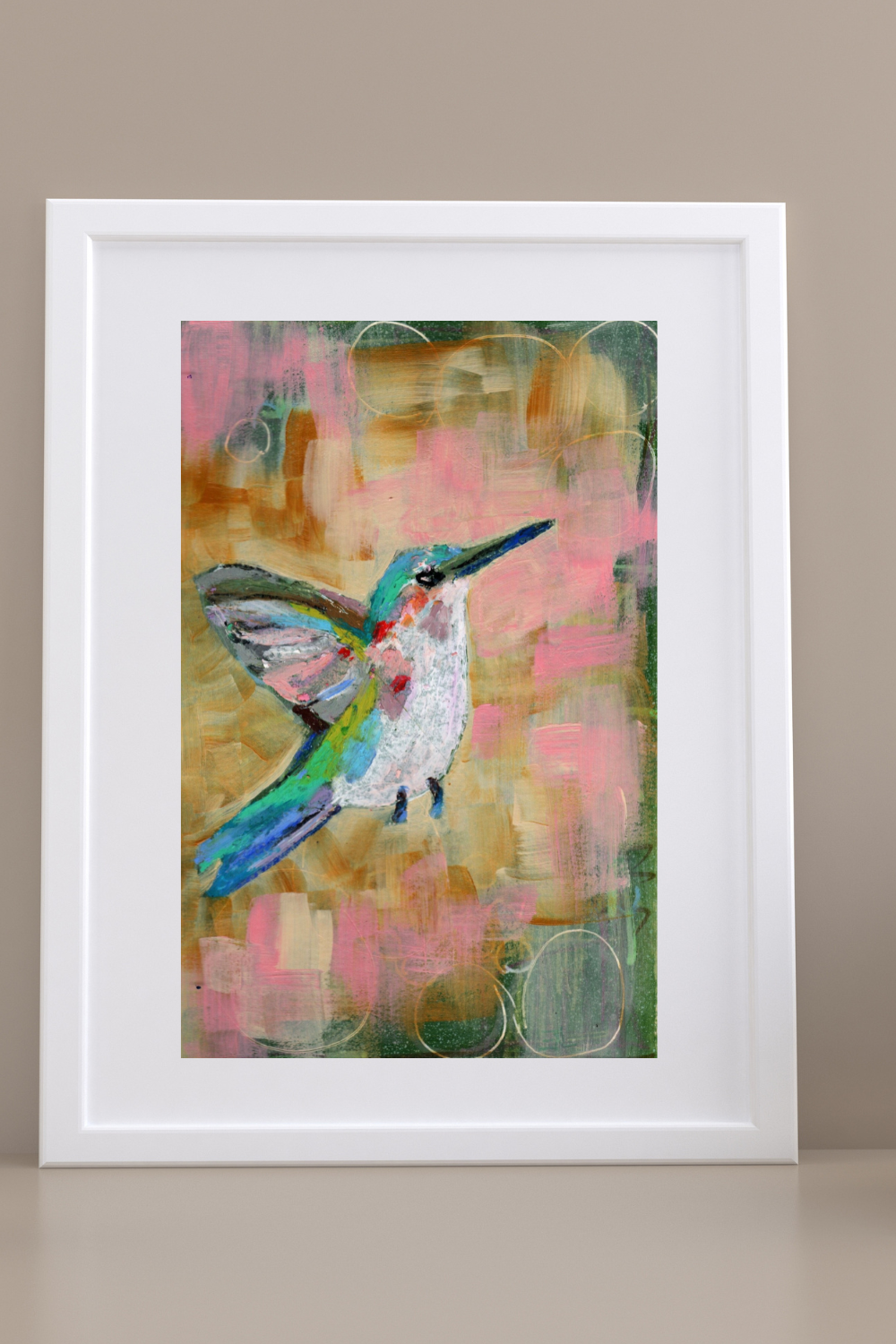Love Finds Its Way- Hummingbird Art Print on Paper | Maximalist Art Poster