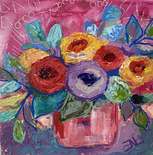"Bloom Kindness" 8x8 Original Painting